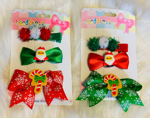 3pc Candy Cane Hair Clip