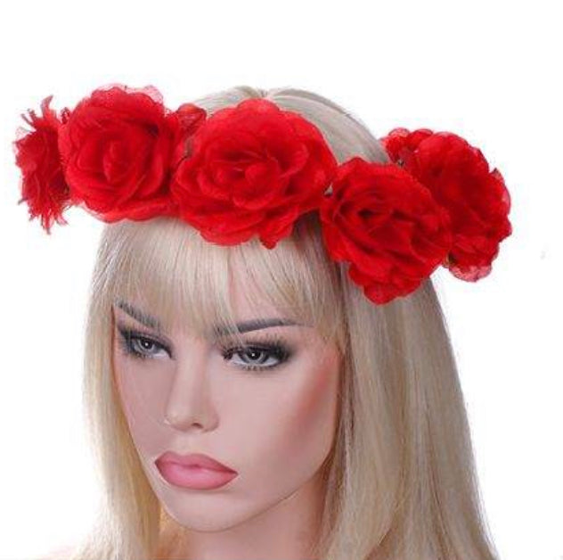 Red Rose Head Band