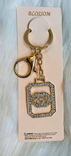 Perfume Bottle Gold Keychain