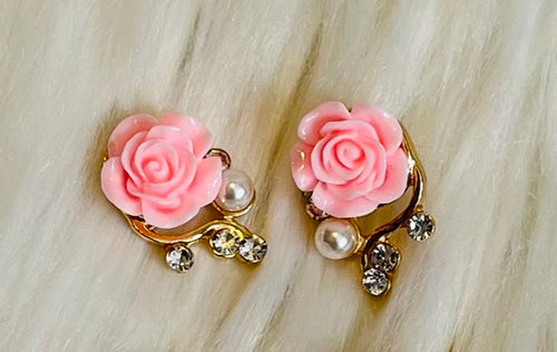 Pink Rose Earrings