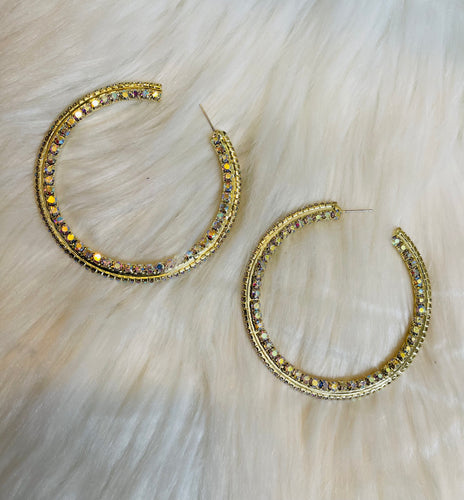 Gold Diamond Hoops