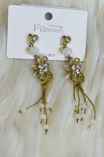 White Flower Earrings