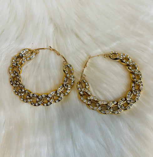 Gold Chain Hoops