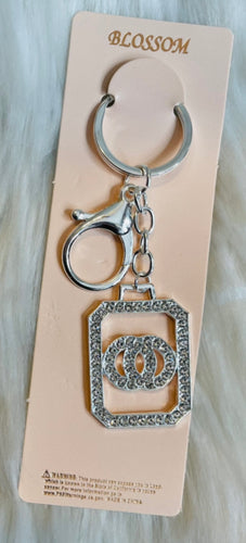 Perfume Bottle Silver Keychain